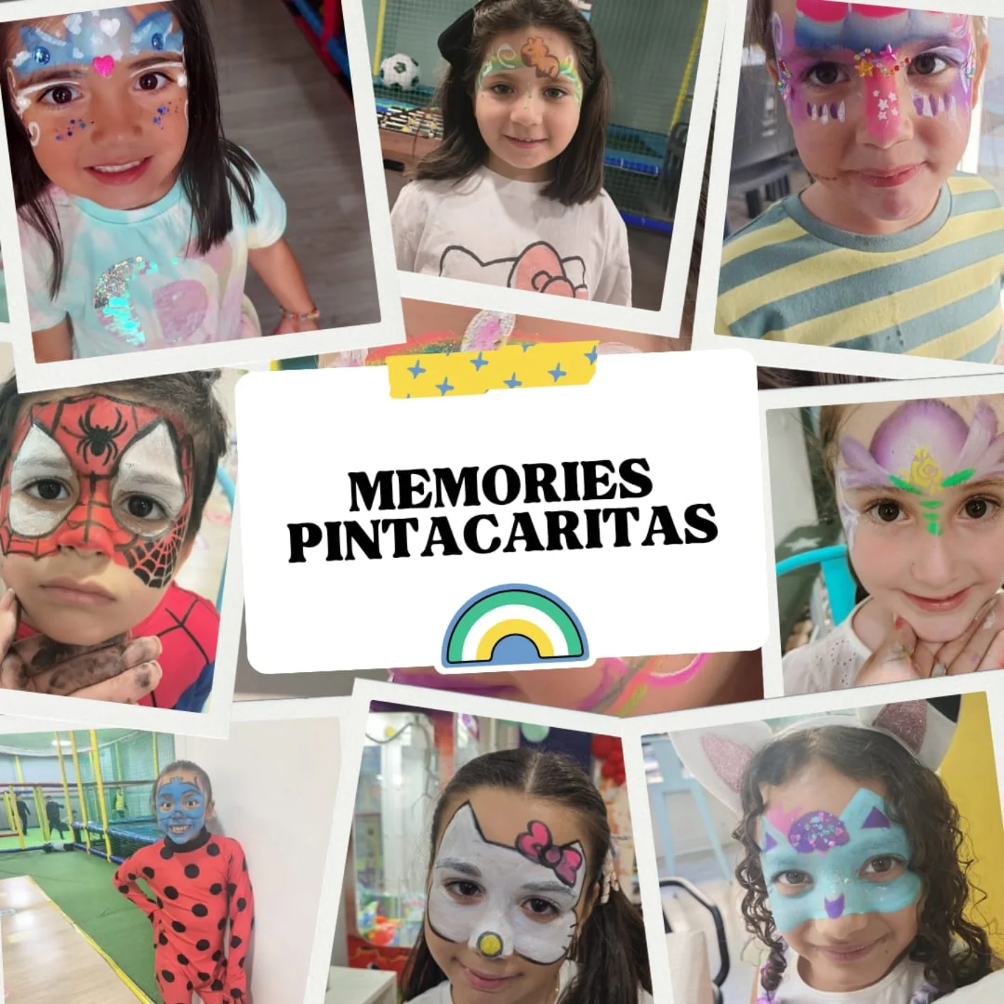 Collage de niños con caras pintadas en Coffepark Alcoy